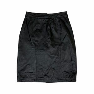 Vintage High Waist 💯 Leather Pencil Skirt Black